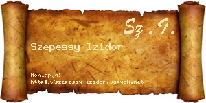 Szepessy Izidor névjegykártya